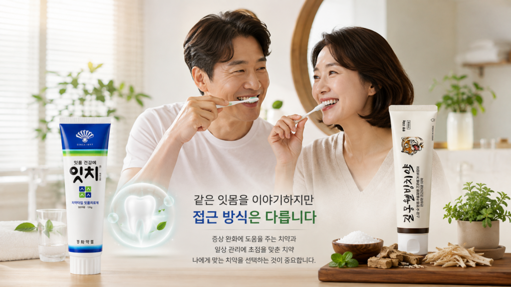 잇치 치약 vs 길몽웰빙치약 비교
